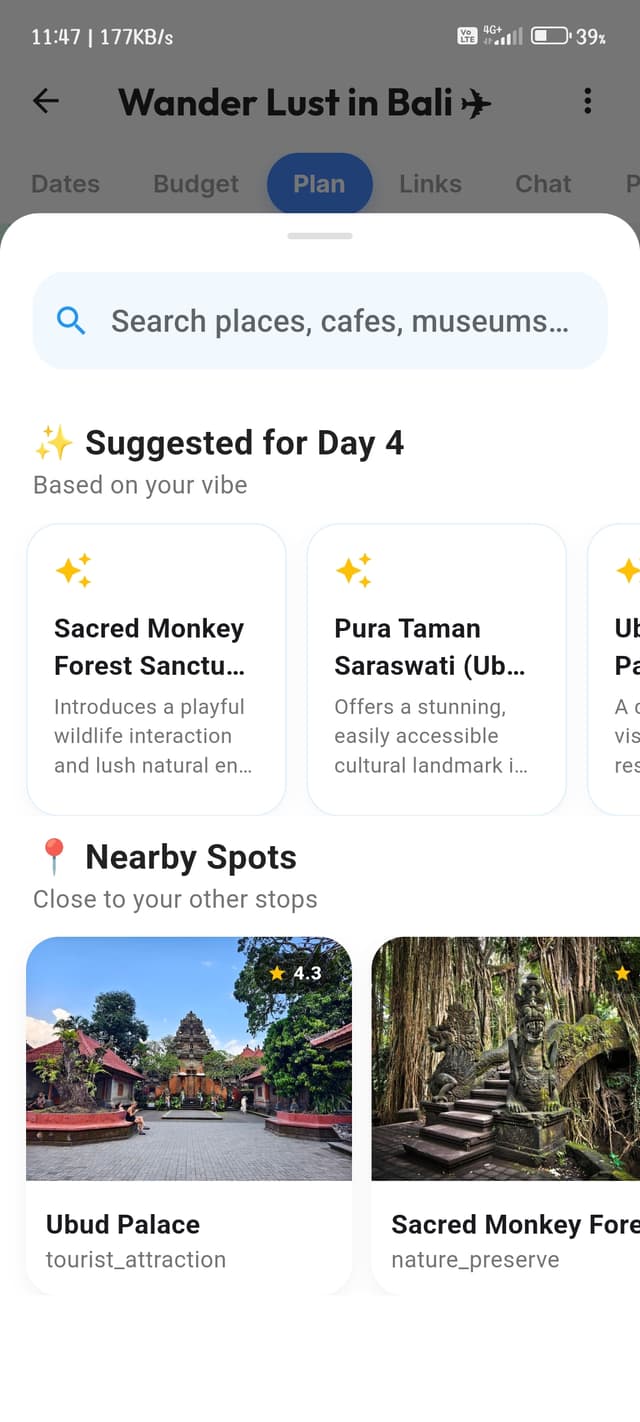 Smart Place Suggestions