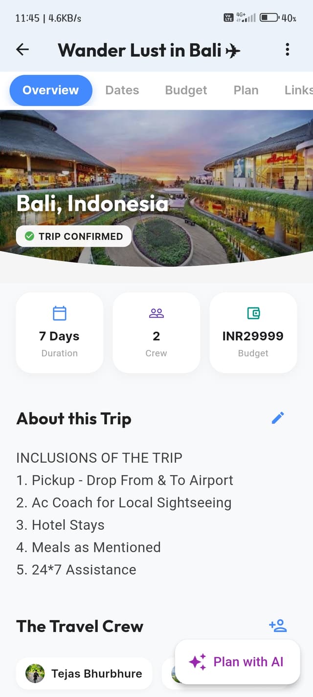 Smart Trip Dashboard